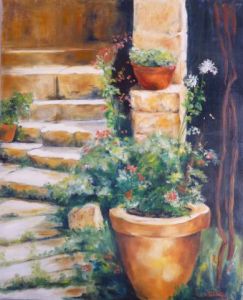 Peinture de janine chetivet: l' escalier