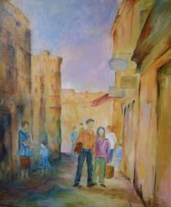 Peinture de janine chetivet: Grande rue