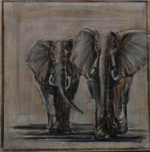 Peinture de valerie chretien: Eléphants