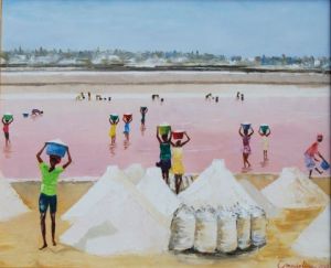 Peinture de Catherine MADELINE: Lac rose