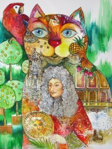 Peinture de OXANA ZAIKA: Chat de Versailles