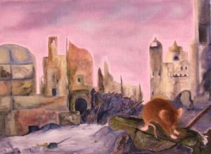 Peinture de Brigitte De Pooter: Il survivra, lui...