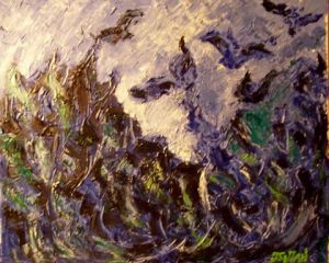 Peinture de JACQUELINE SARAH UZAN: vol d'oiseaux