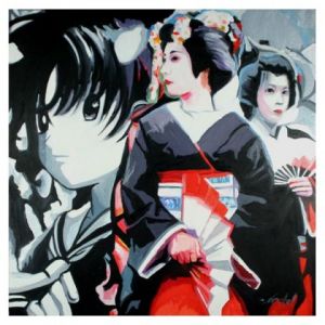 Peinture de CLOTILDE NADEL: geisha manga 7