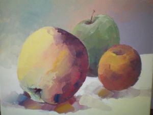 Peinture de gisele Ceccarelli : les pommes