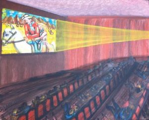 Peinture de LAFFITTE Jacky: Salle de cinéma