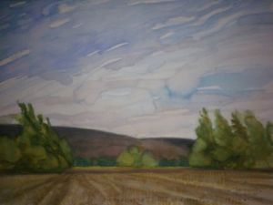 Peinture de Laurence Guillon: Colline assombrie