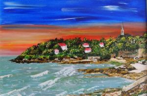 Peinture de maurice bagolin: Cote Bretonne vendu avec cadre