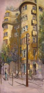 Peinture de Lisbeth Buonanno: 7 rond point du pont mirabeau