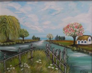 Peinture de Catherine Dutailly: Image du marais