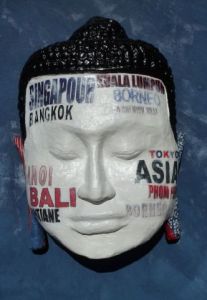 Sculpture de CHRISTELLE RONSEN: Spirit' head ASIA