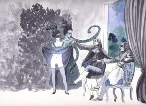 Dessin de Rajah: le baise-main