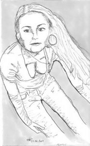 Dessin de Arsene Gully: Jeune femme assise