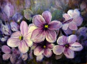 Peinture de Suzanne ACCARIES: Saint-Paulia