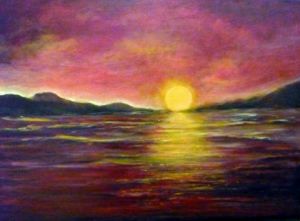 Peinture de Suzanne ACCARIES: Soleil couchant
