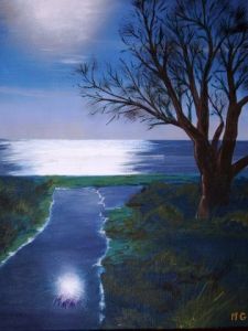 Peinture de Maurice Grinda: CLAIR de LUNE
