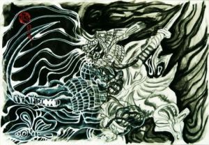 Oeuvre de Arka: Samurais en bataille