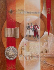 Peinture de Frank GODILLE: Les Croisés en chemin