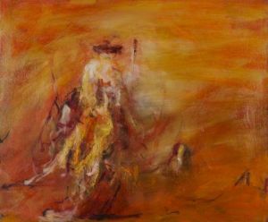 Peinture de orza : Le saut d'obstacle