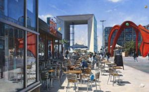 Peinture de Gilles Paul ESNAULT: Globe trotter Paris La Défense