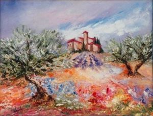 Peinture de genevieve lagarde: 6  Paysage Provençale