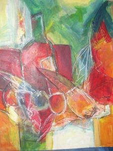Peinture de RIHAB : nature morte abstraite