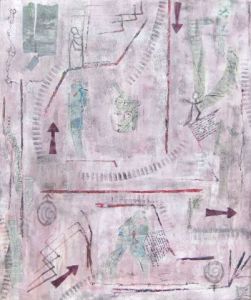 Peinture de carole zilberstein: un mur mon amour II