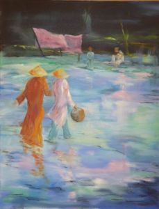 Peinture de janine chetivet: promenade
