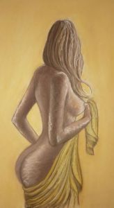 Peinture de Joelle Magne: Dos nu drapé