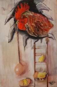 Peinture de Felix: BONJOUR PAPA