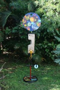 Sculpture de ANTOINE MELLADO: Antoine et le vélo cosmique.