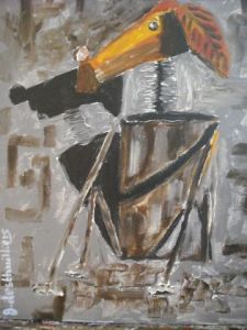 Peinture de Genevieve desthuilliers: le chien