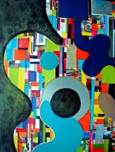 Peinture de MURIEL AUSTRUY: FEMME OU GUITARE