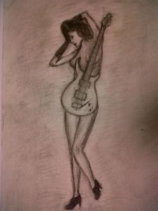 Dessin de SaraMoon: musicienne sans artifice