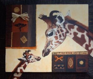 Peinture de Francoise GRELLIER: les girafes