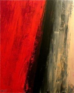 Peinture de LEPRIN: EN ROUGE ET NOIR