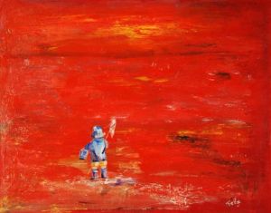 Peinture de Felix: APPRENTI  PECHEUR