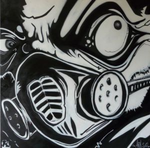 Peinture de antu: l'homme masqué