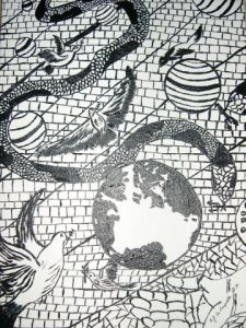 Peinture de Fifilaloupiottedk: L'univers tenté