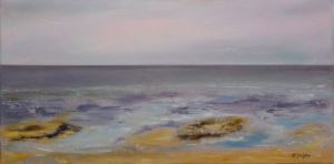 Peinture de MARTINE GREGOIRE: MAREE BASSE EN BLEU ET MAUVE