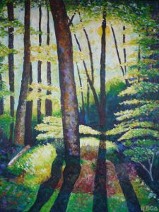 Peinture de Olivia BOA: Forêt de Givisiez