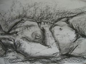 Dessin de anna matt: nu couché