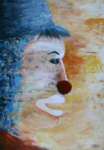 Peinture de Catherine Renard: Clown bleu