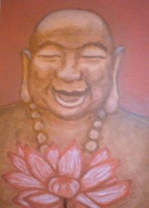 Peinture de HE : Bouddha au lotus