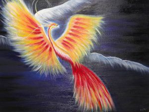 Peinture de therese collier: oiseau de feu