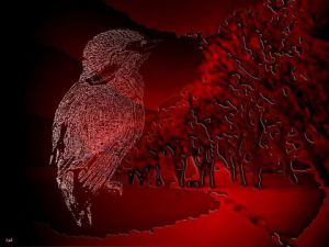 Art_numerique de S comme Souris: Tramage d'un oiseau