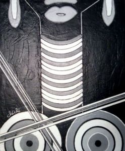 Peinture de Cheche: La femme girafe