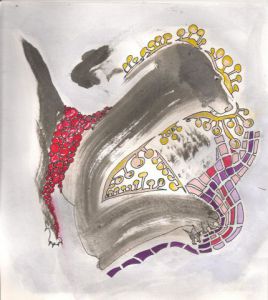 Dessin de Jean dit Georges Sieurac: chien sang collier