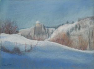 Dessin de Jacqueline DARDEL-KORMANN: Château de Joux 2