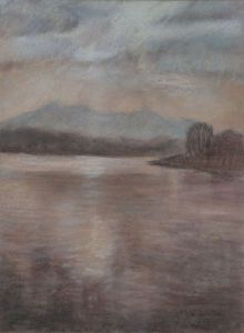 Dessin de Jacqueline DARDEL-KORMANN: Lac des Quatre Cantons